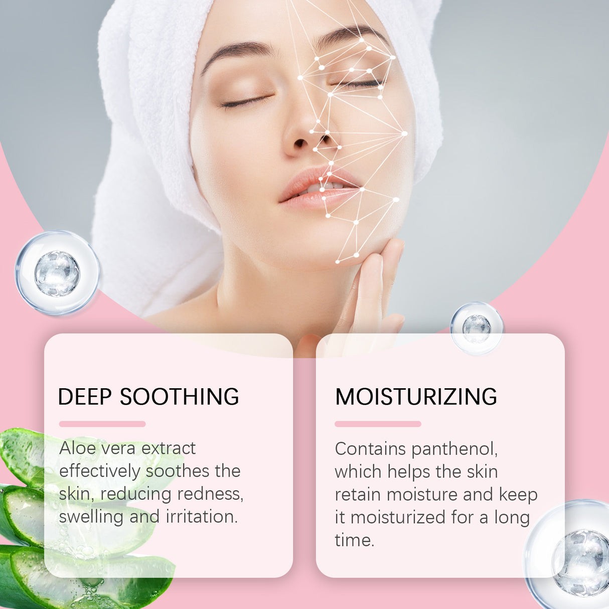 Agua Hidratante de Aloe Vera, Repara la Piel Facial Hidratante, Hidrata, Aclara, Elástica y Mejora el Estado
