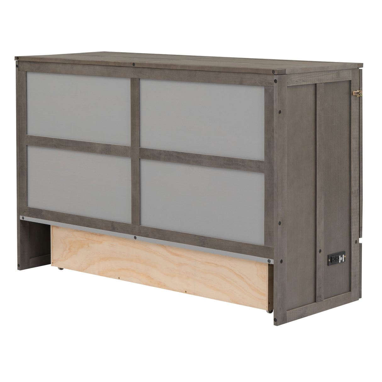 Queen Size Murphy Bed with Built-In Charging Station Antique Grey