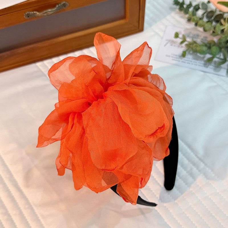 Oversized and exaggerated handmade fabric flower versatile headband - V.I.P Digital Presence