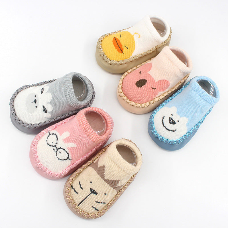 Spring And Autumn New Baby Shoes And Socks Soft Bottom Cartoon Children's Floor Toddler Socks Non-Slip Leather Bottom Cotton Socks Baby Socks - V.I.P Digital Presence