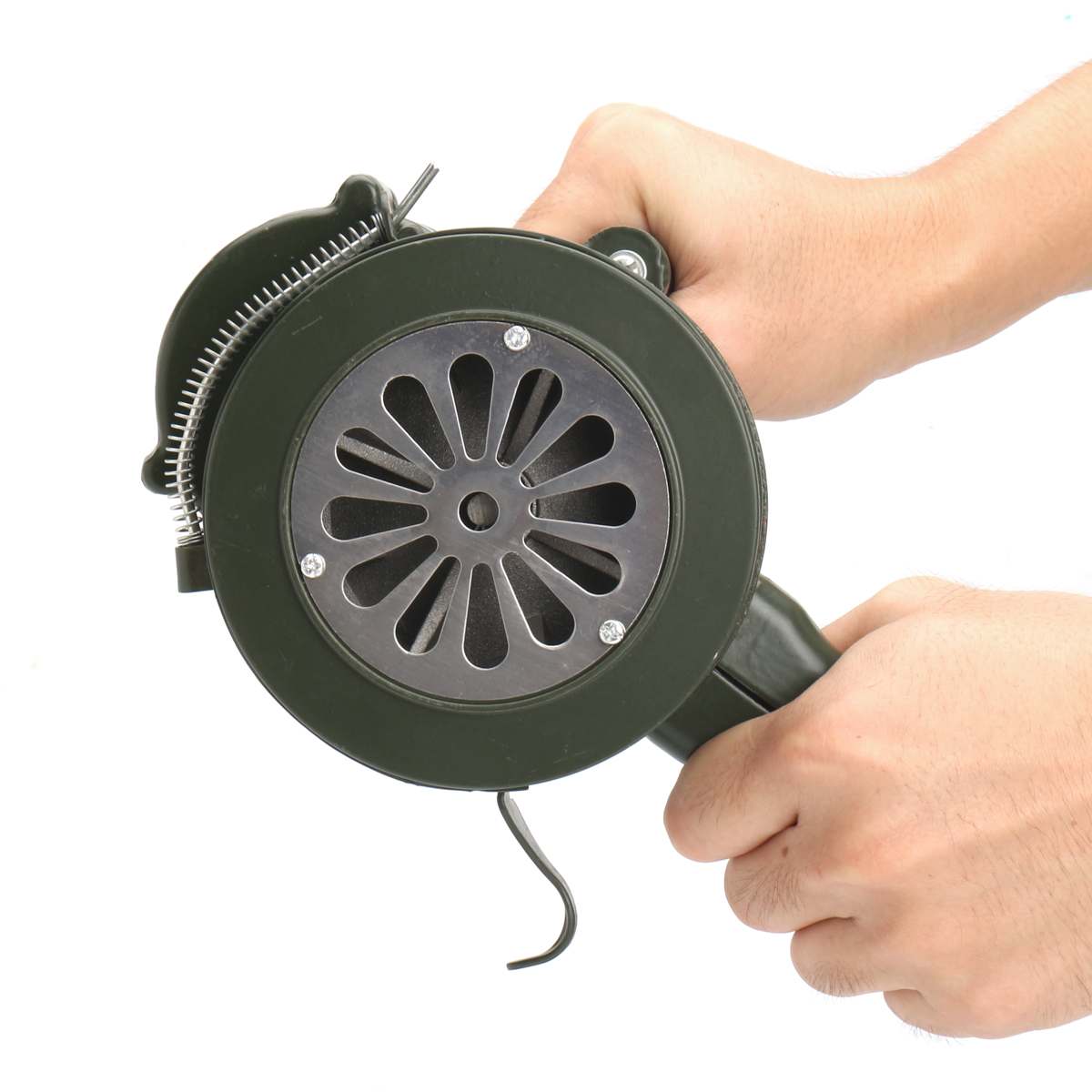 110dB Green Aluminium alloy Crank Hand Operated Air Raid Emergency Safety Alarm Buzzer Home Self Protection Security - V.I.P Digital Presence