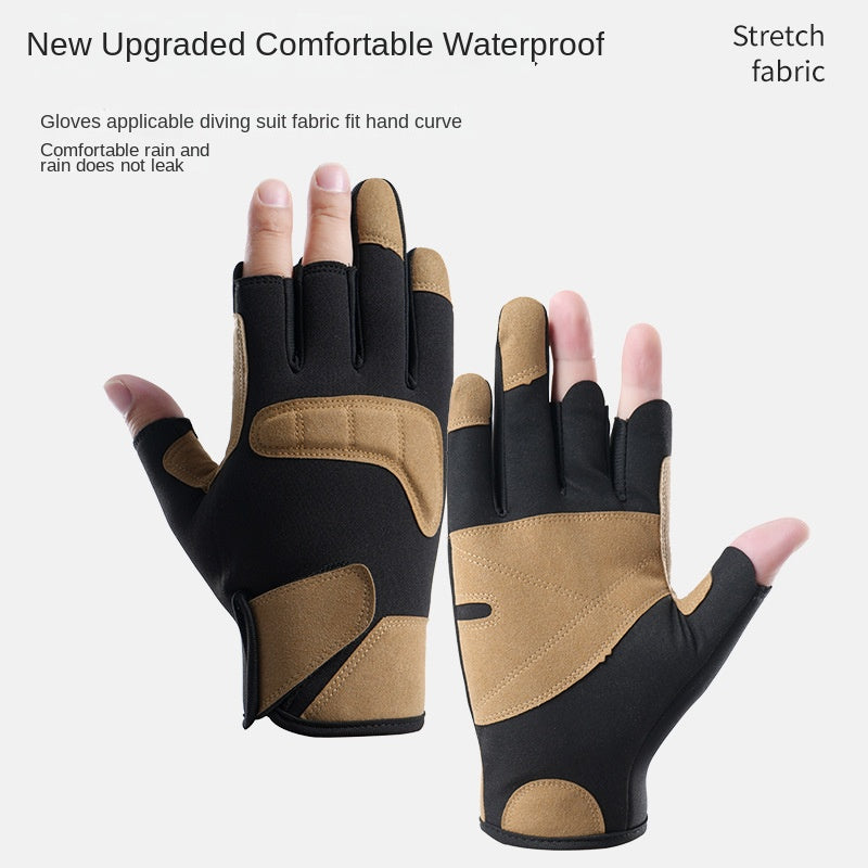 Fishing gloves professional grade winter men's and women's exclusive exposed three finger waterproof non stick bait, hand picked - V.I.P Digital Presence