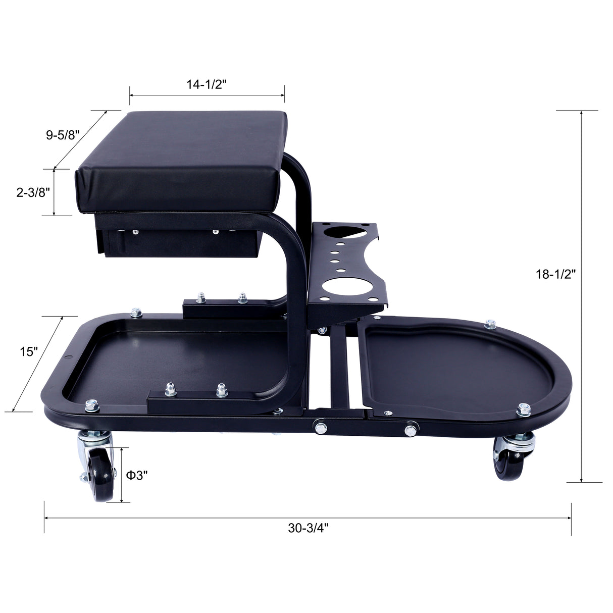 Ultimate Rolling Details and Multifunctional Car, 15'1/2 "x 8'3/4" x 18'1/2 "- Black - V.I.P Digital Presence