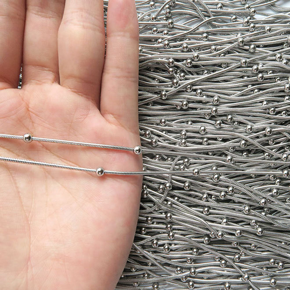 Fashion stainless steel round snake bag bead chain multi-color accessory chain necklace collarbone chain - V.I.P Digital Presence