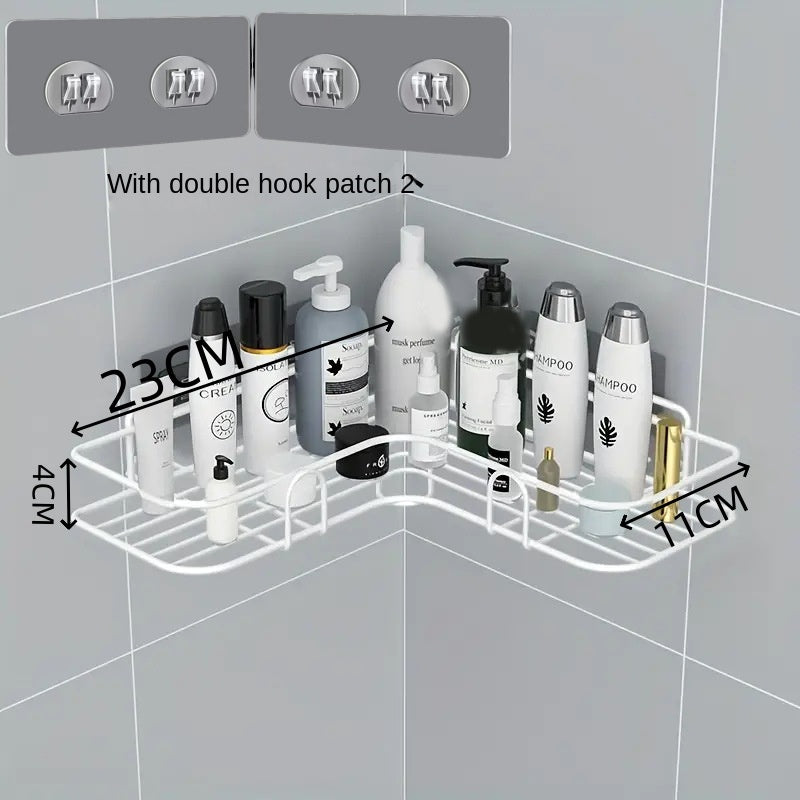 Bathroom Storage Rack Toilet Washroom Wall-Mounted Hole-Free Multi-Functional Iron Mesh Long Strip Organizer - V.I.P Digital Presence