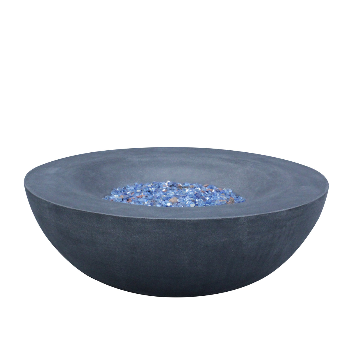 42 Inch Outdoor Concrete Propane gas Fire Pit bowl in Dark Gray color - V.I.P Digital Presence