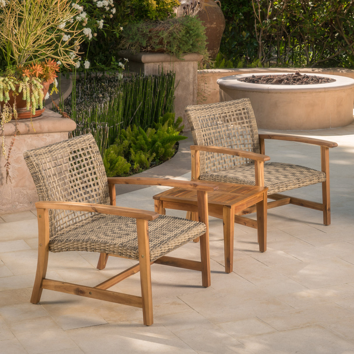 HAMPTON WOOD + WICKER CLUB CHAIR ( set of 2) - V.I.P Digital Presence
