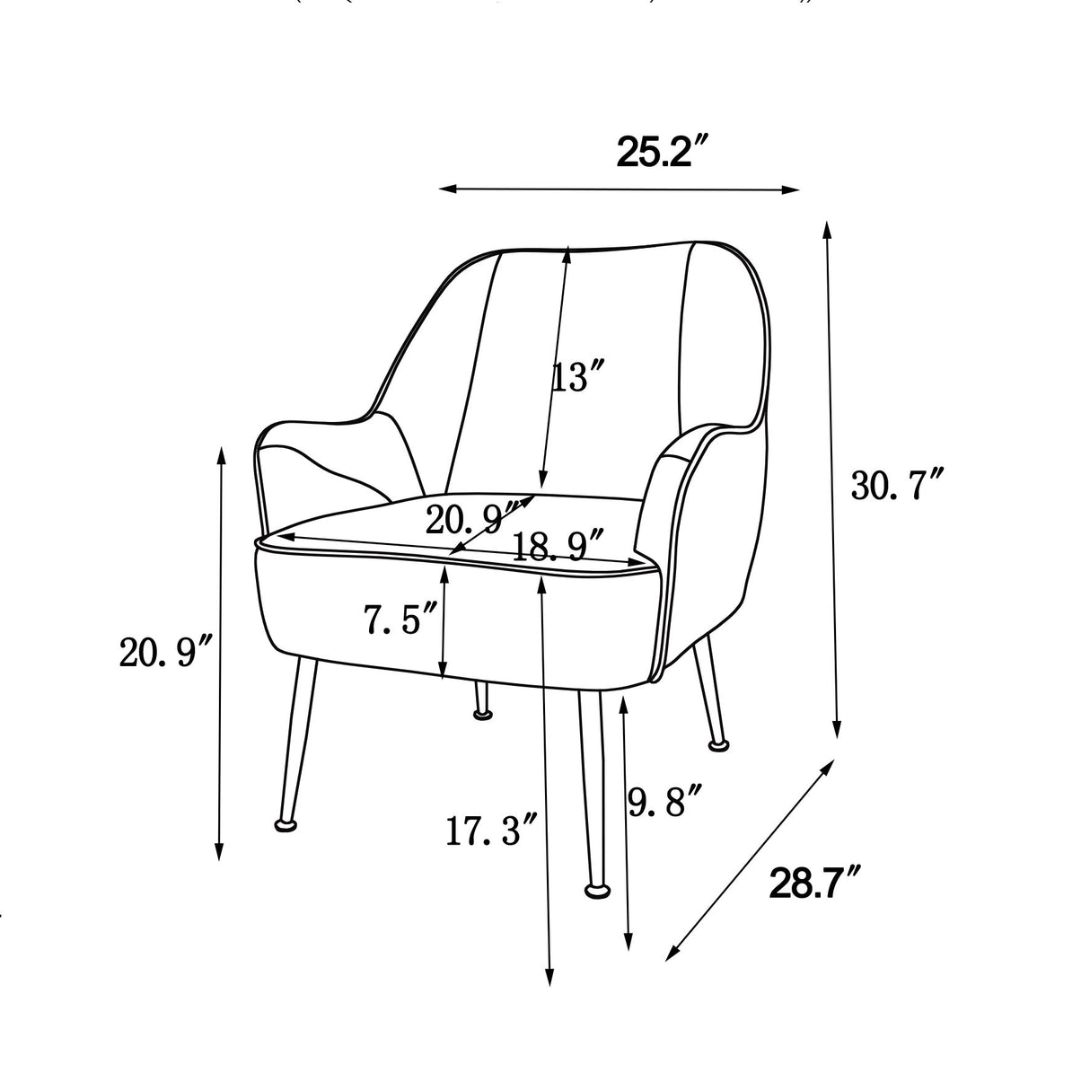 Modern Mid Century Chair velvet Sherpa Armchair for Living Room Bedroom Office Easy Assemble(BEIGE) - V.I.P Digital Presence