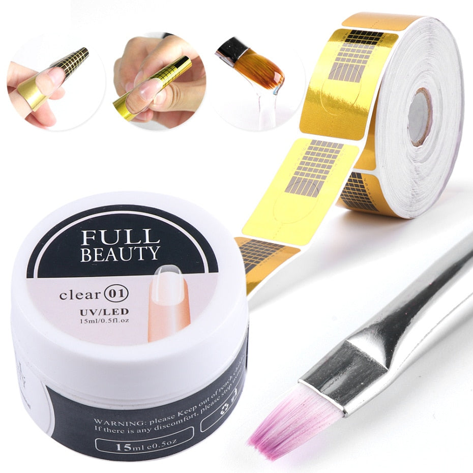 15ml Quick Building Gel for Nail Extension Acrylic White Clear UV Builder Gel Manicure Nail Art Prolong Forms Tips LA1623 - V.I.P Digital Presence