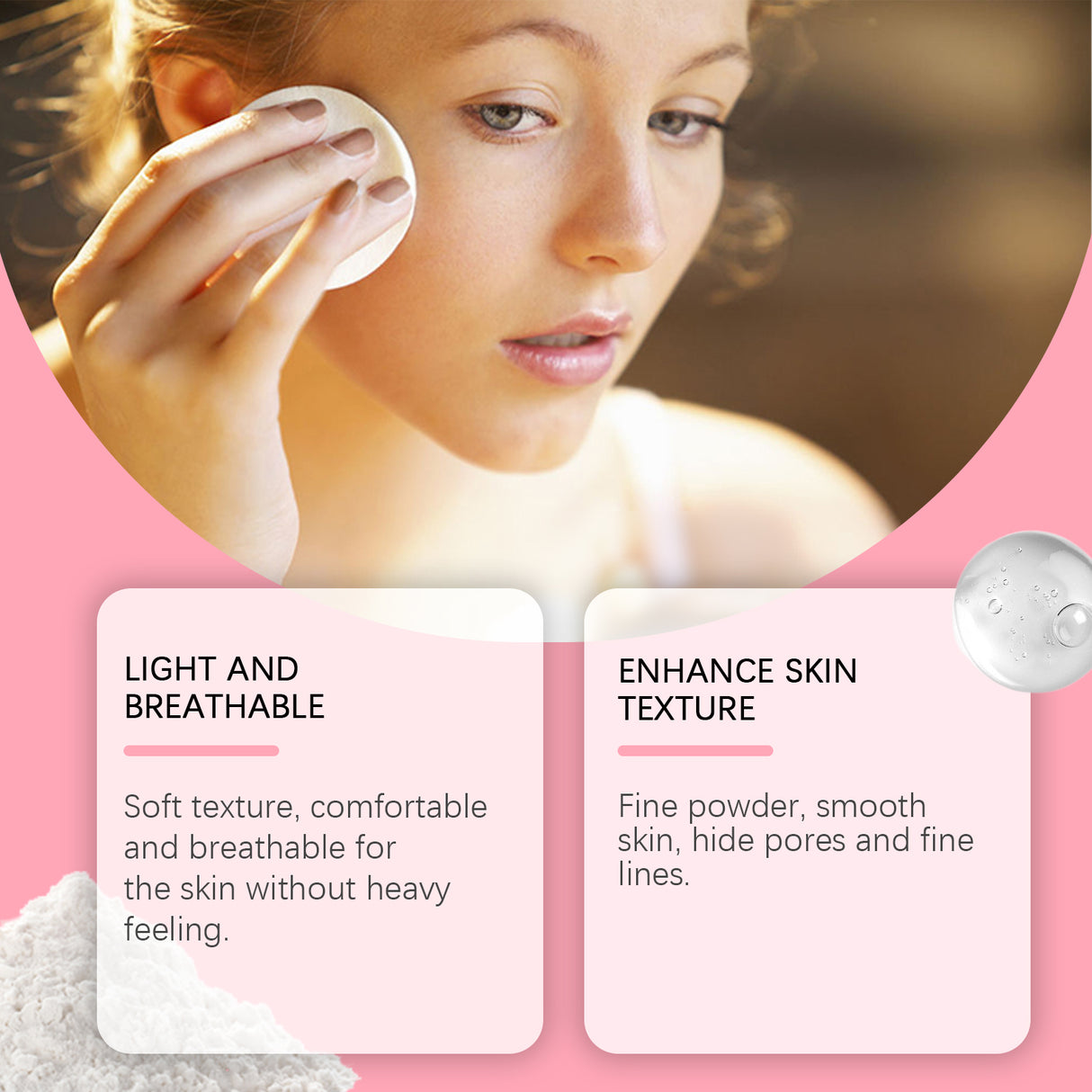 Setting powder with brush, Natural Makeup Light, Delicate Breathable Fit Dry And Wet Dual Use Powder Lasting Makeup - V.I.P Digital Presence