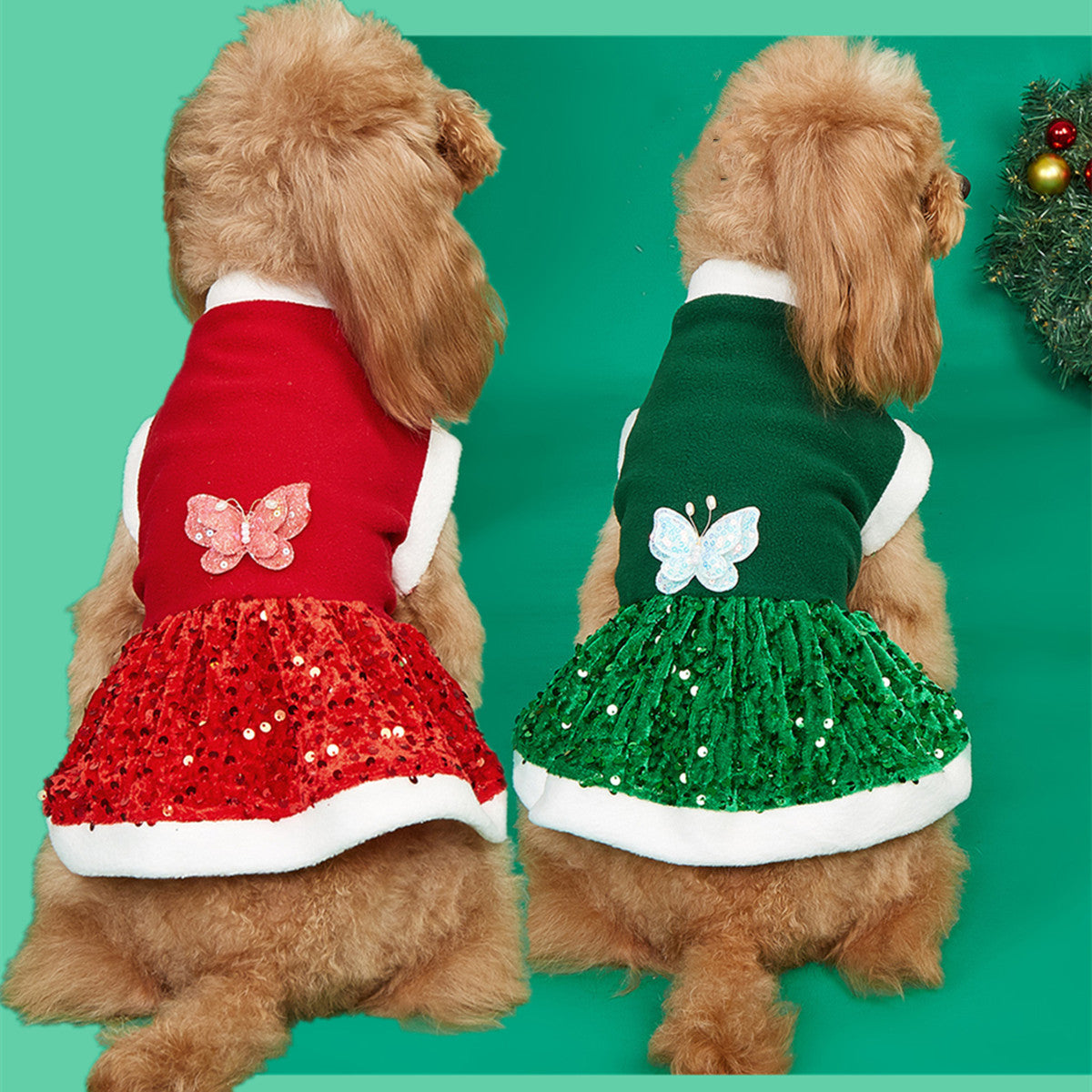 Autumn and Winter New Pet Plush Clothes Christmas Dog Dress Small Dog Teddy Dress Cat Clothes - V.I.P Digital Presence
