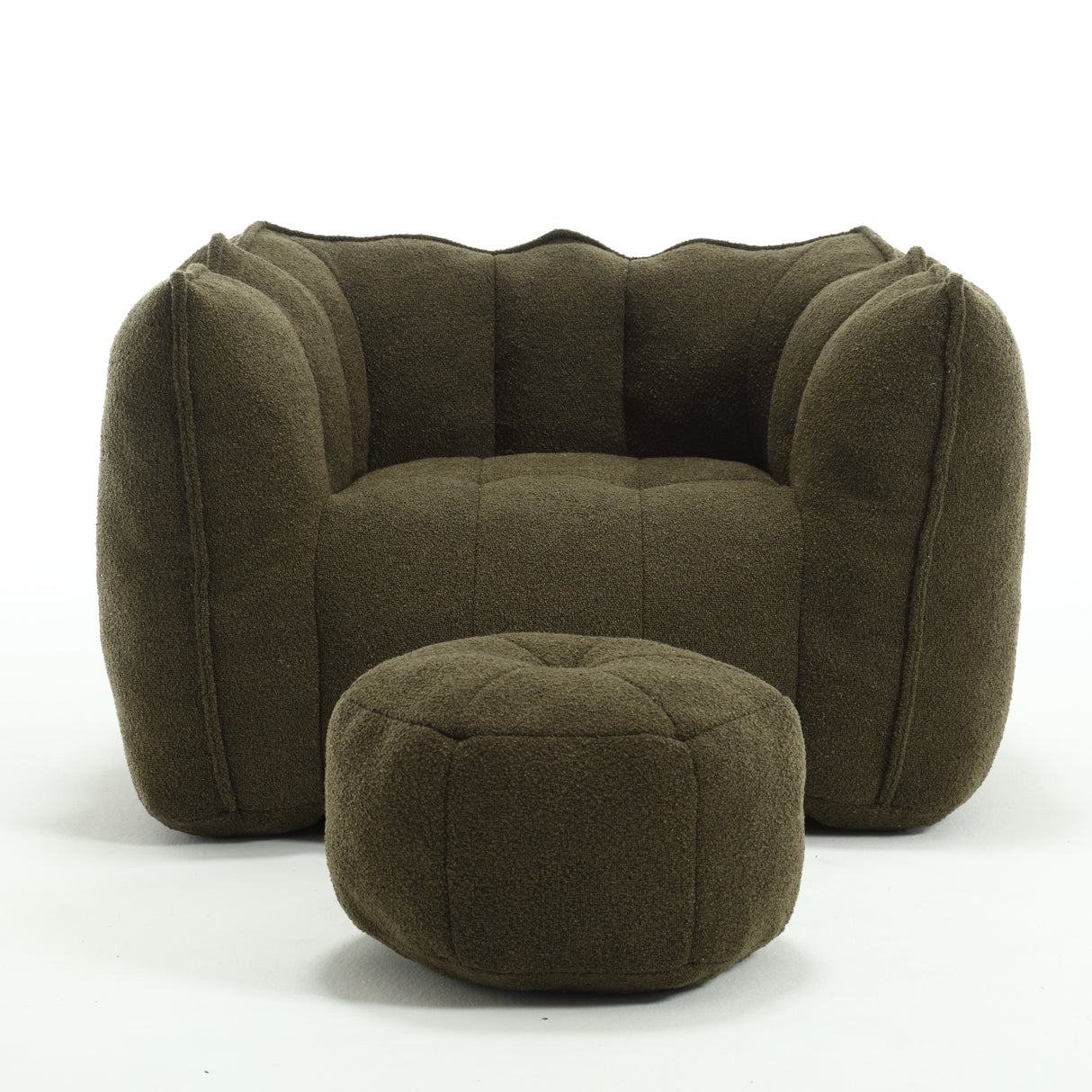 Soft Bean Bag Chair with High Resilient Foam(Chips)for living room and bedroom,Comfortable Square Lazy Sofa with Footstool - V.I.P Digital Presence