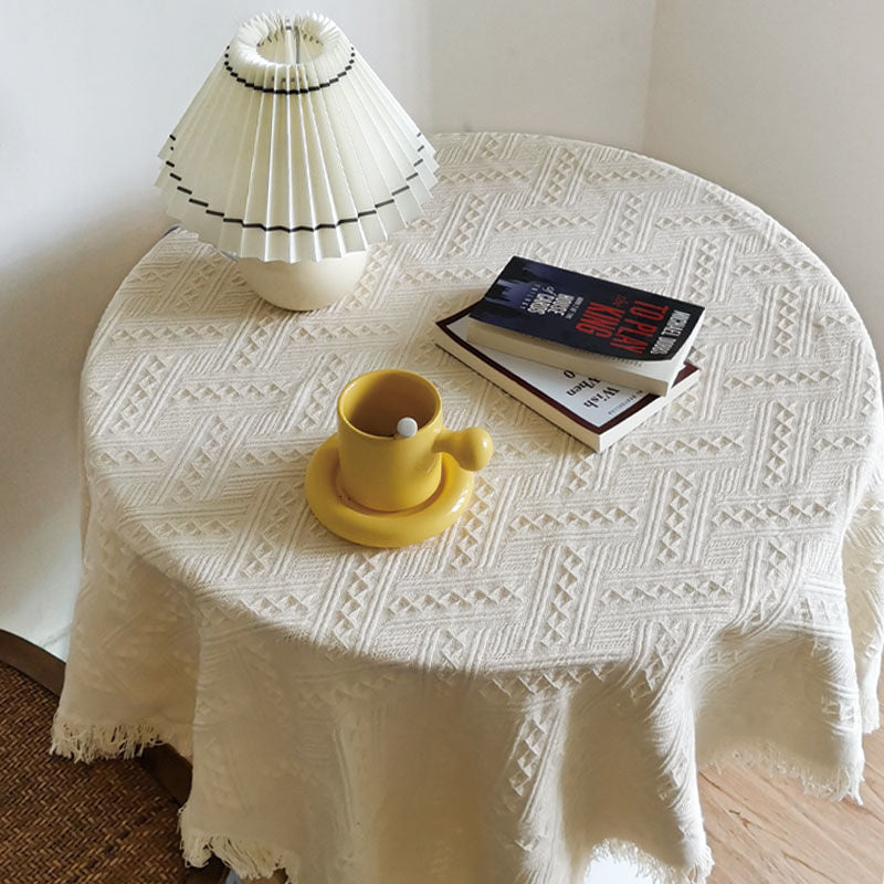 Mantel de encaje blanco estilo Ins, mantel de café, foto artística, tejido retro francés