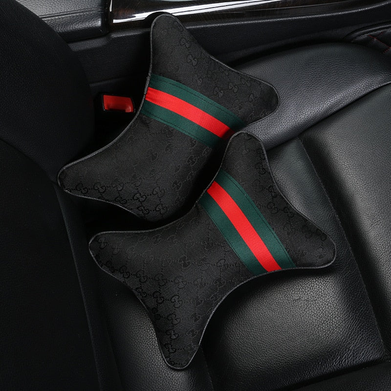 1 pair Luxury Linen material car headrest pillow Unisex Breathable Auto Neck Rest Headrest Cushion Pillows 4 seasons Universal - V.I.P Digital Presence