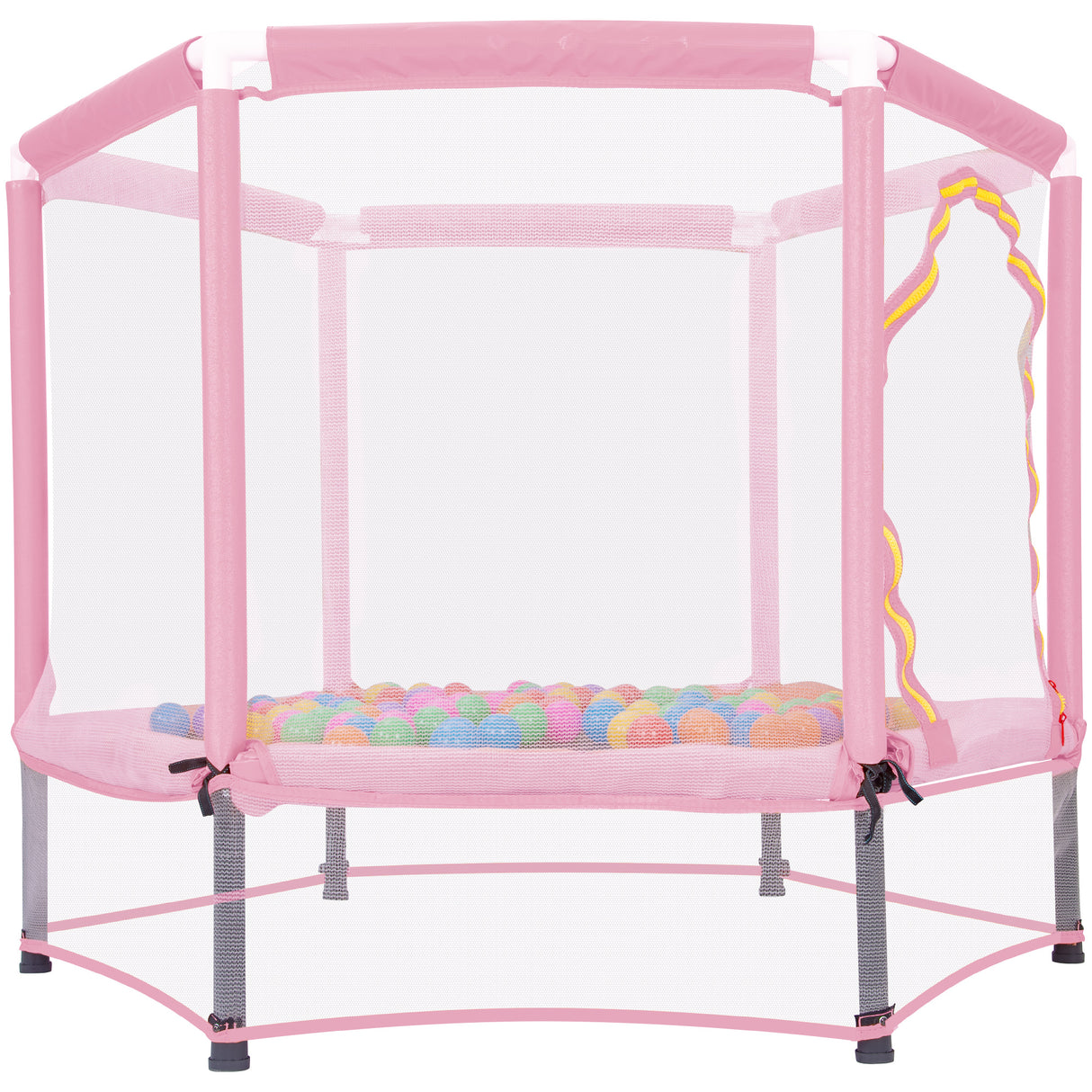 55'' Toddlers Trampoline with Safety Enclosure Net and Balls, Indoor Outdoor Mini Trampoline for Kids - V.I.P Digital Presence