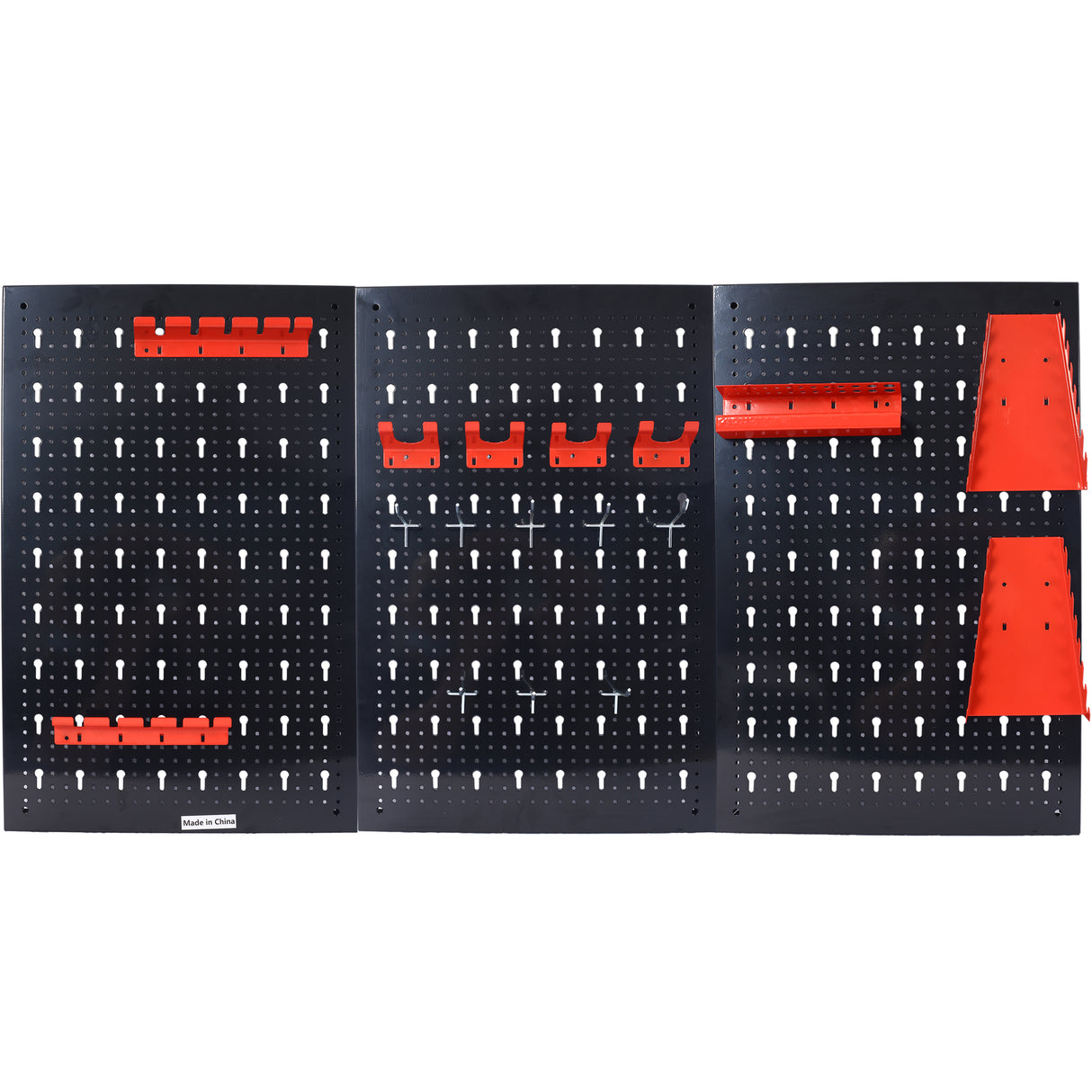 4-foot metal garage nail board tool rack with 3 nail board wall mounted tools for storing nail boards, black - V.I.P Digital Presence
