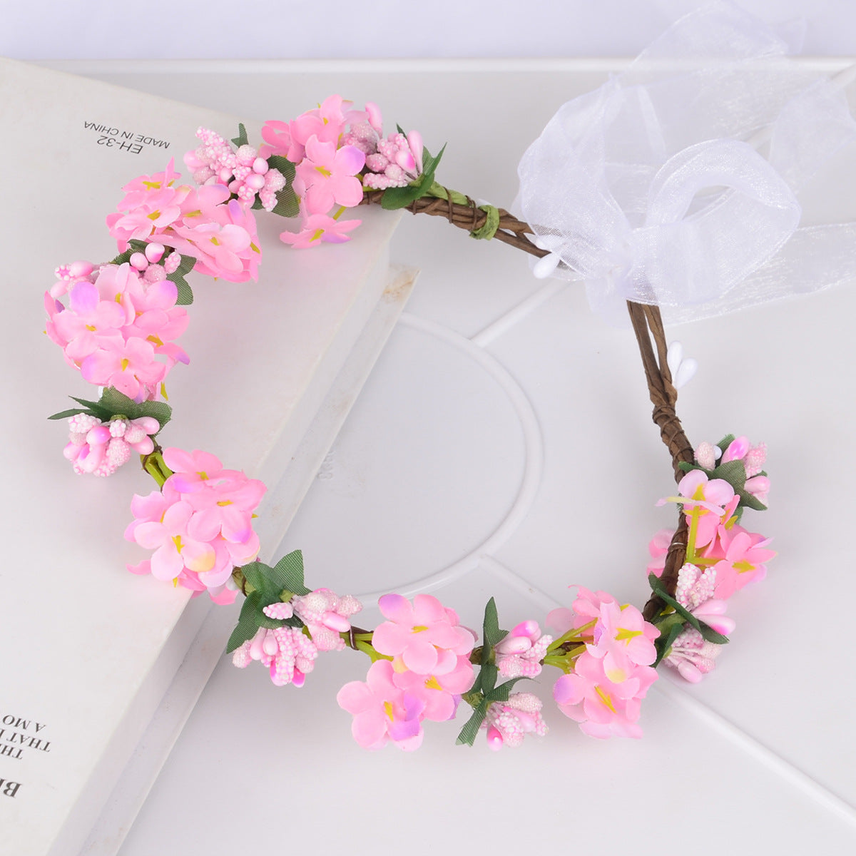 Hawaiian flower garland headband, bride's wedding headdress, bridesmaid's photo, simulated flower wreath, mini flower - V.I.P Digital Presence
