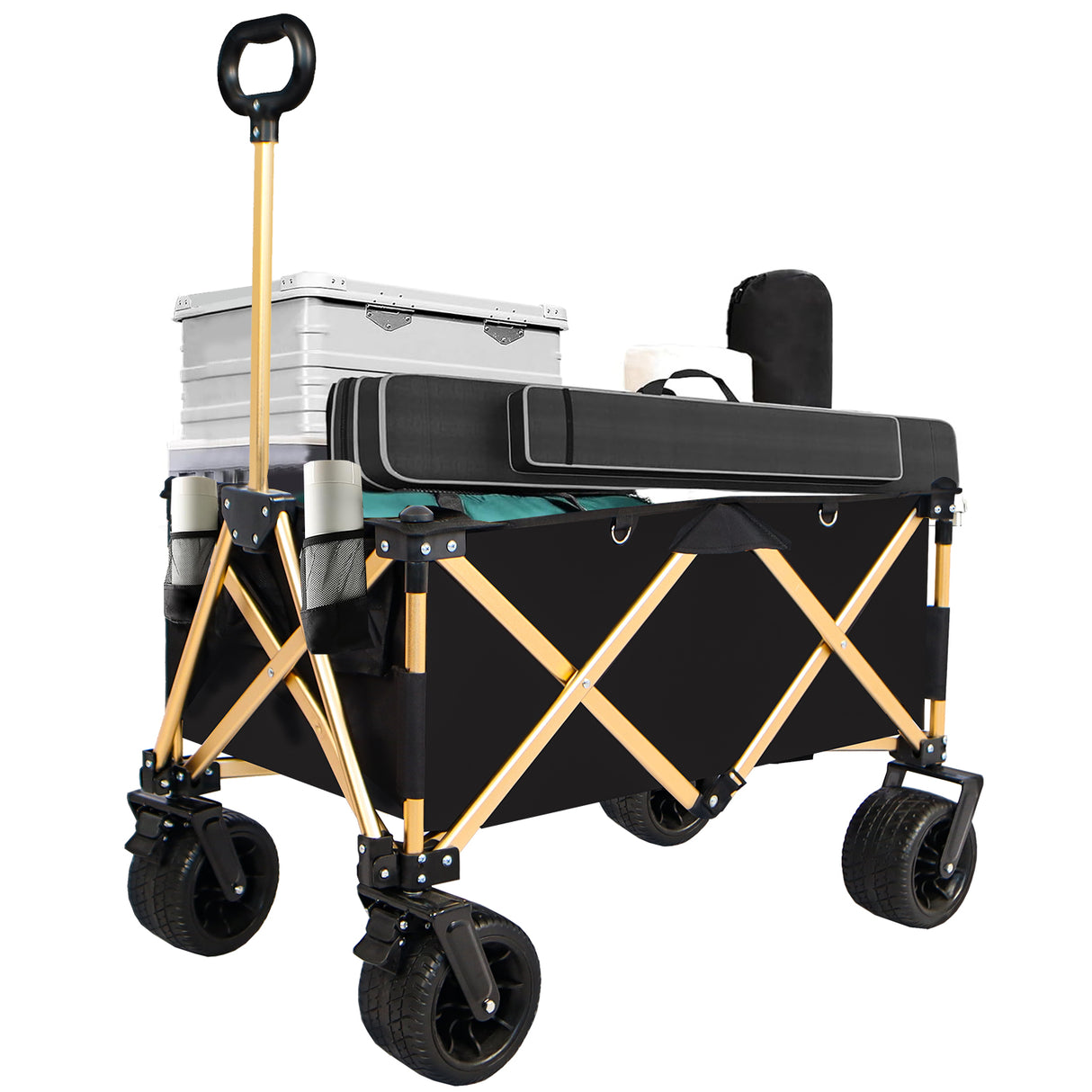Folding Wagon Heavy Duty Utility Beach Wagon Cart for Sand with Big Wheels - V.I.P Digital Presence