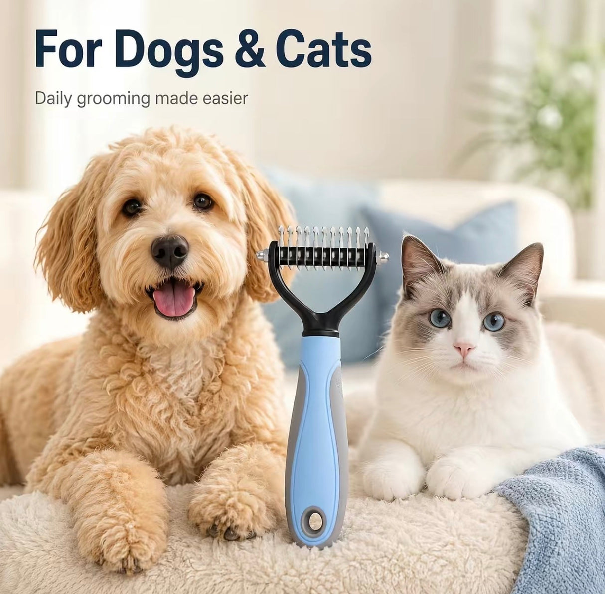 DualPaw Pet Deshedding Brush