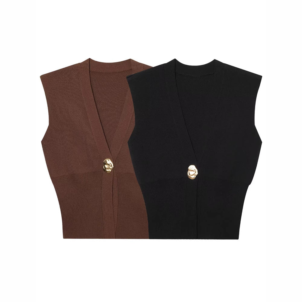 Elegant Casual Commuting Vest V-neck Tank Top for Women withDesign Sense - V.I.P Digital Presence