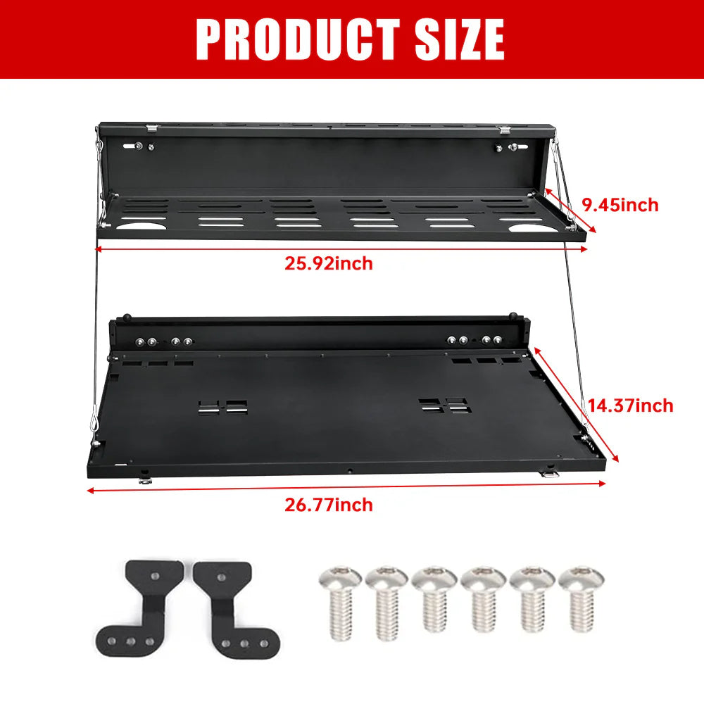 Tailgate Table & MOLLE Panel For Ford Bronco(2021-2024) - 2-Tier Camping Rack - V.I.P Digital Presence