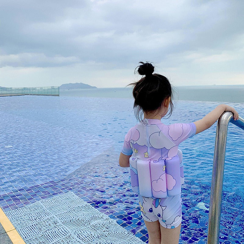 Baby swimsuit, cute cartoon girl buoyancy swimsuit, floating vest for children, baby survival swimsuit - V.I.P Digital Presence
