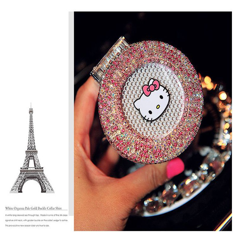 Portable Car ashtray with Light Hello Kitty KT Accessories for Girls Led Car Ash Tray Ashtray Storage Cup Holder Crystal Diamond - V.I.P Digital Presence