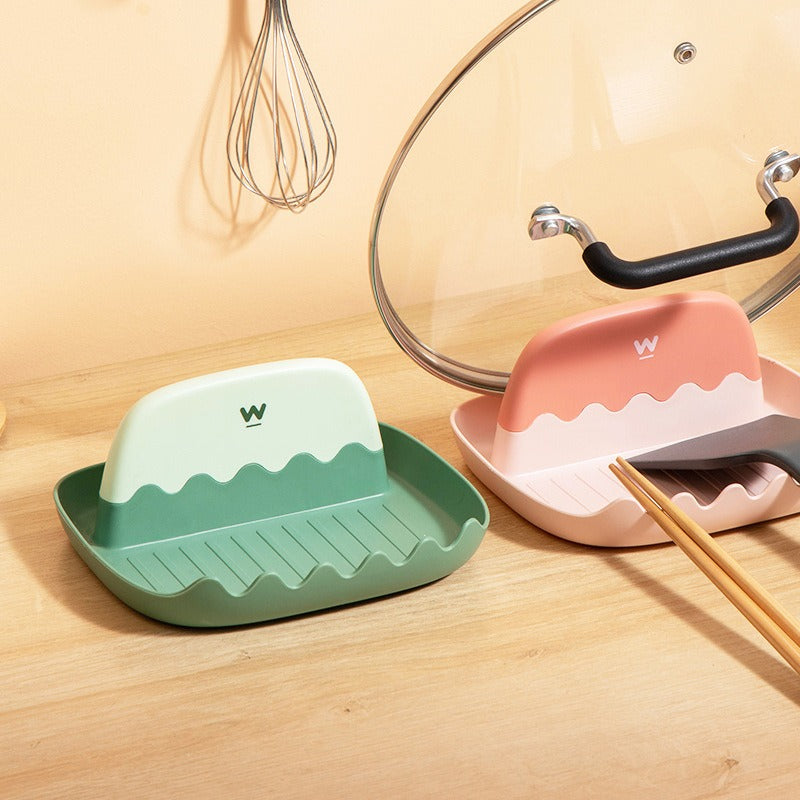 Bowl shovel holder household soup spoon mat chopsticks pot lid storage kitchen storage rack countertop rack - V.I.P Digital Presence
