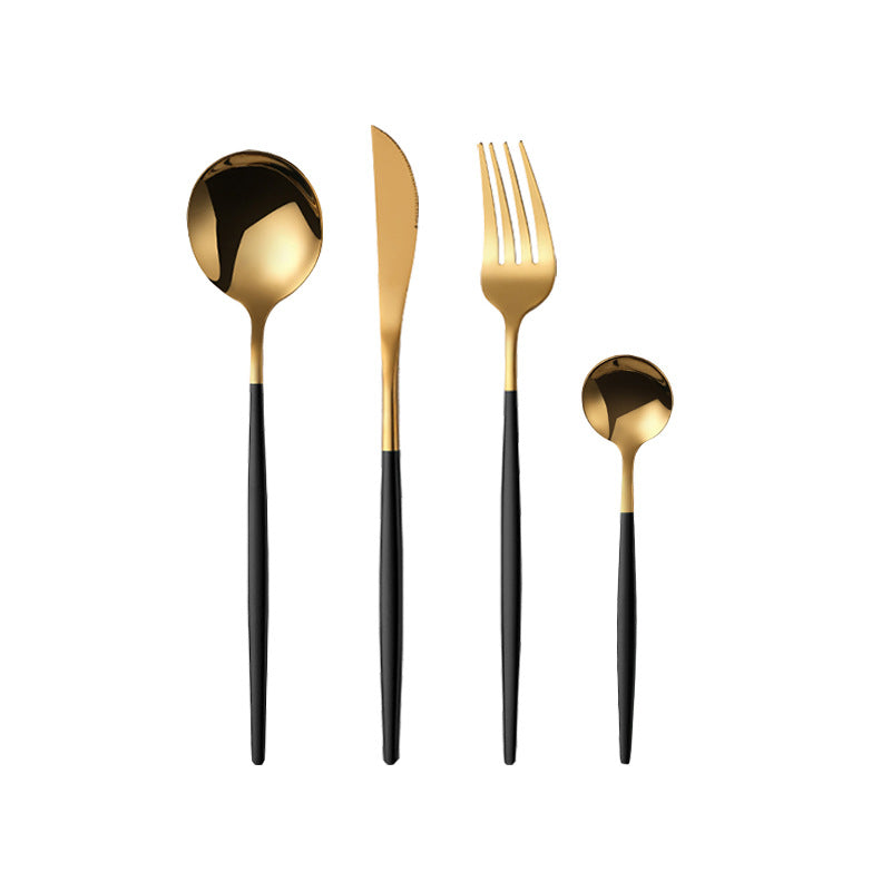 Cutlery Set Stainless Steel Knife Fork Set 24-Piece Tableware Set Golden Steak Knife Fork Spoon 6-Person Set - V.I.P Digital Presence