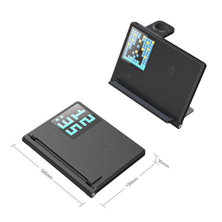 Trending Products Portable 5-in-1 Pixel Animation Foldable Wireless Charger Stand Pad for Mobile Phone Smart Watch Earphone - V.I.P Digital Presence