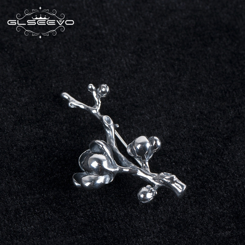 GLSEEVO Vintage Magnolia Brooches For Women Gift 925 Sterling Silver Luxury Brooch Broche Plata De Ley 925 Fine Jewellery - V.I.P Digital Presence