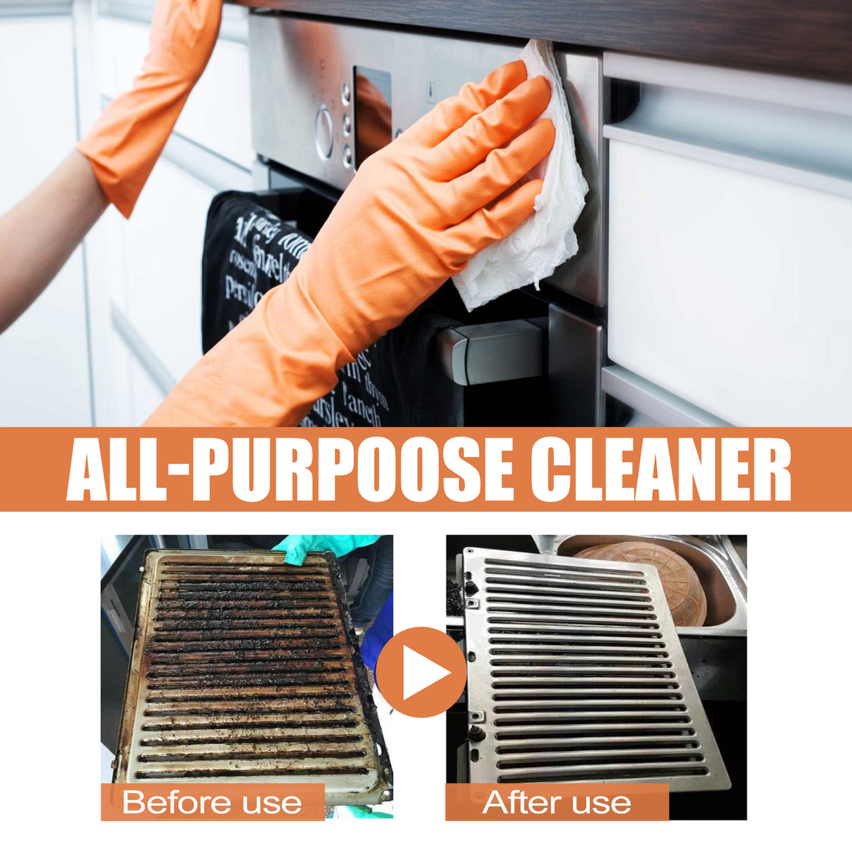 Multi-Purpose Kitchen Cleaner, Kitchen Stove Range Hood Stainless Steel Cooker Grease Cleaner - V.I.P Digital Presence