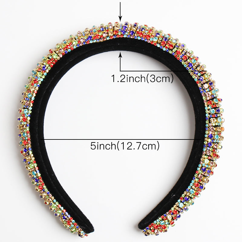 Baroque Full Crystal Hair Bands For Women Lady Luxury Shiny Padded Diamond Headband Hair Hoop Fashion Hair Accessories - V.I.P Digital Presence