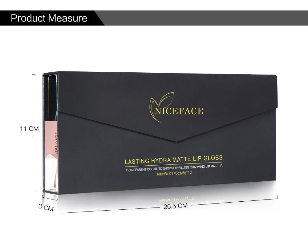 Gift Box Niceface 12 Color Lip Gloss Combination Set Non-Stick Cup Does Not Fade Matte Matte Lipstick - V.I.P Digital Presence