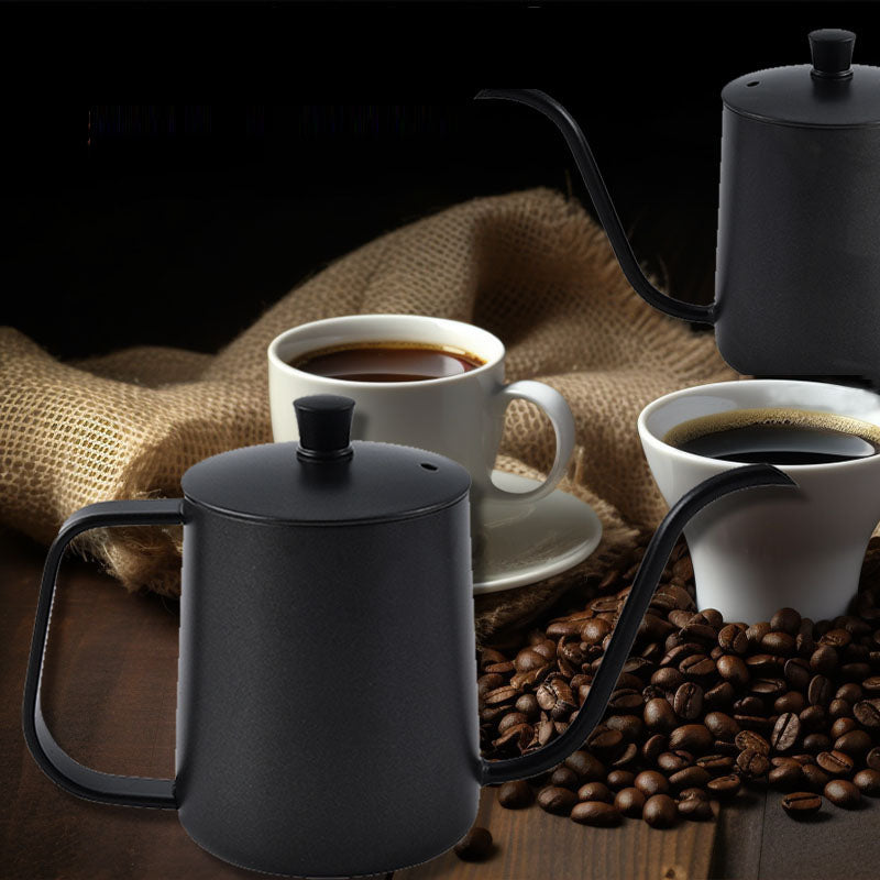 Household coffee hand brewing pot with narrow mouth and long mouth coffee pot with lid - V.I.P Digital Presence