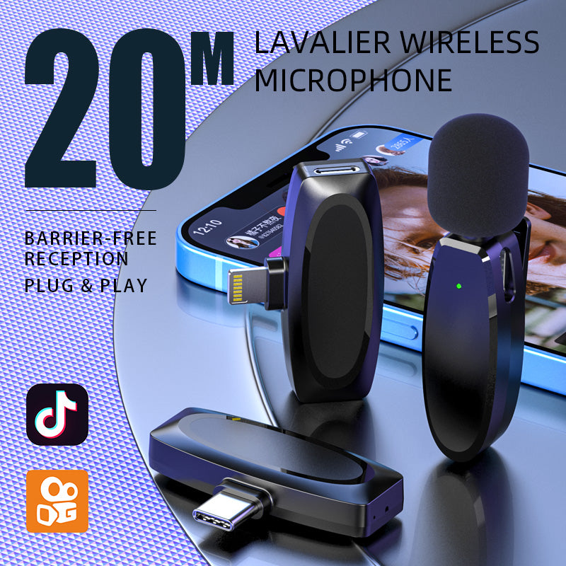 Micrófono inalámbrico de solapa para exteriores, transmisión en vivo, Internet, celebridad, radio 2.4G, reducción de ruido, micrófono pequeño