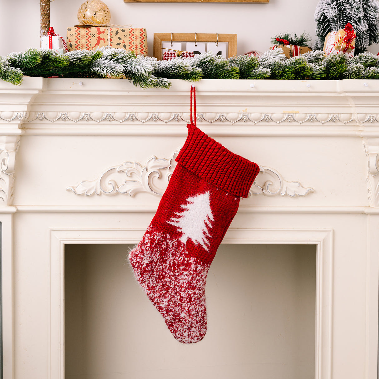 Christmas decoration products, knitted velvet, Christmas socks, snowflake red gift socks, gift bags - V.I.P Digital Presence