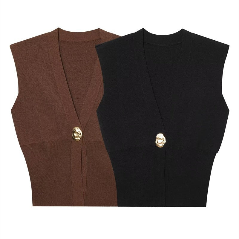 Elegant Casual Commuting Vest V-neck Tank Top for Women withDesign Sense - V.I.P Digital Presence
