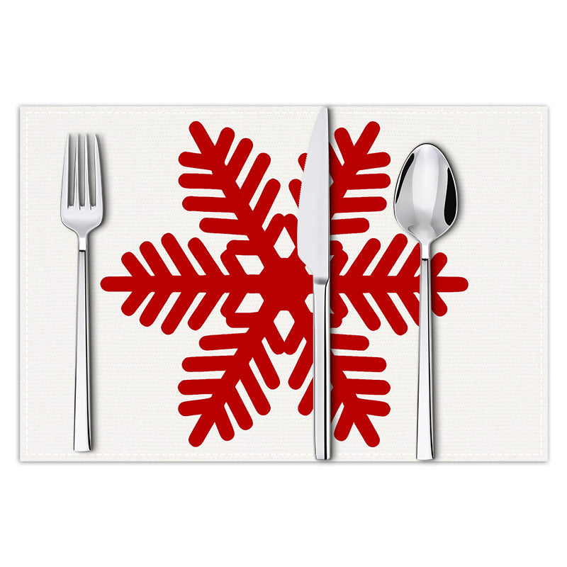 Christmas snowflake print placemat Christmas party decoration table mat living room dining table insulation mat - V.I.P Digital Presence