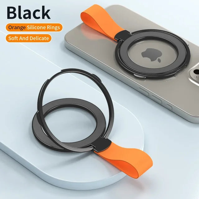 Magnetic Cell Phone Ring Holder for MagSafe Magnet Stand with Strap for IPhone 13 14 15 Samsung Mac Safe Removable Grip Bracket - V.I.P Digital Presence