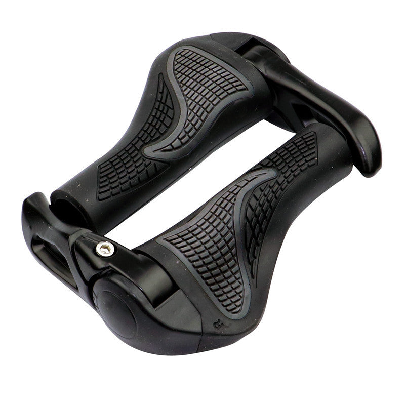 Juego de manillar de bicicleta de montaña, mango ergonómico de aleación de aluminio con forma de cuerno de oveja y cerradura de goma