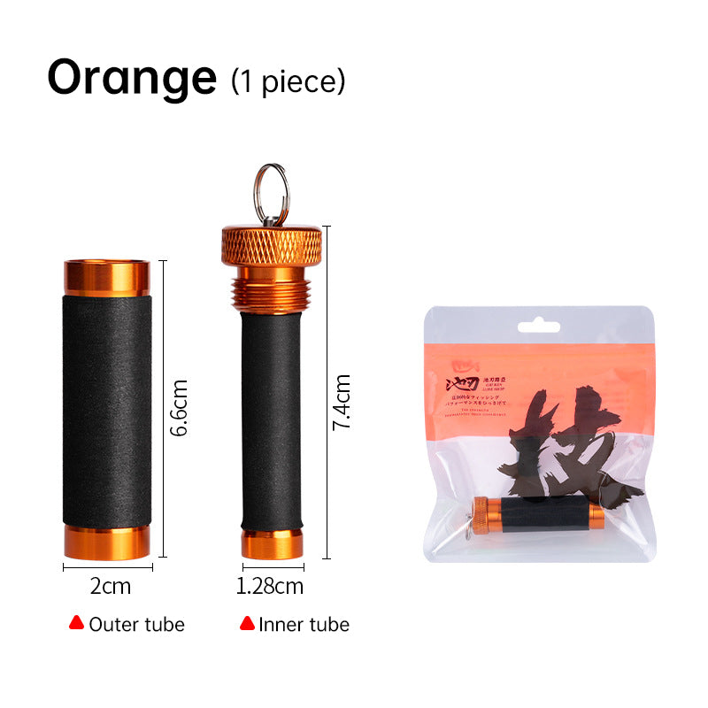 Varilla de tracción de aleación de aluminio: goma antideslizante, línea de anzuelo para tirar/anudar, herramienta de pesca con protección para la mano y la línea.