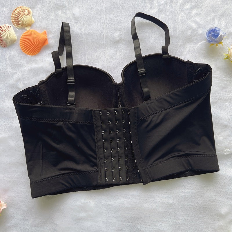 Sexy strapless sequins slim fit and slimming waist tied vest with camisole straps - V.I.P Digital Presence