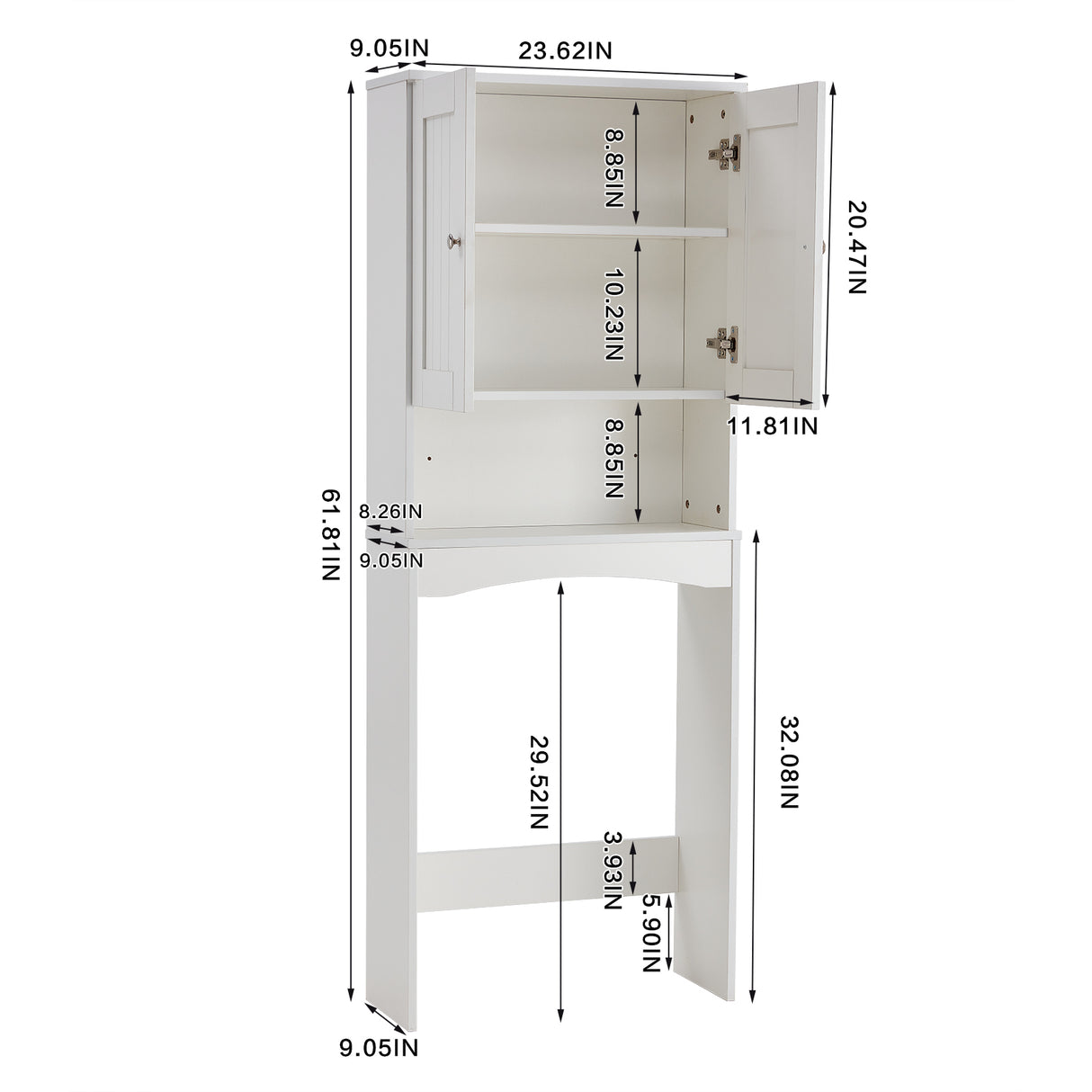 Home Bathroom Shelf Over-The-Toilet, Bathroom SpaceSaver, Bathroom Storage Cabinet Organizer,White - V.I.P Digital Presence