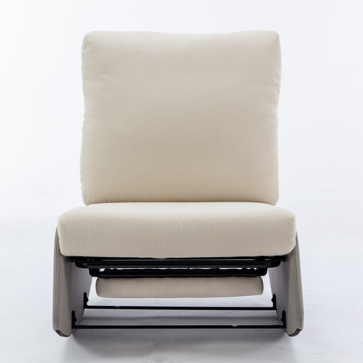 Modern rocking chair recliner, comfortable cushioned recliner with footstool, gray - V.I.P Digital Presence