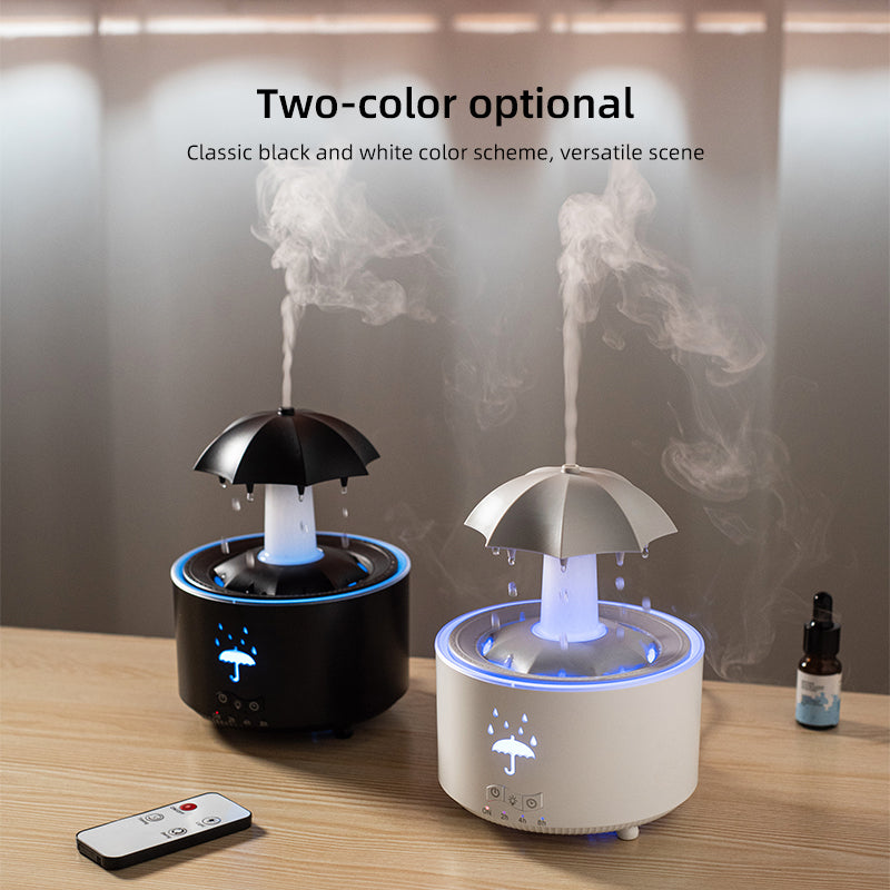 Rotating umbrella water droplet humidifier household heavy fog desktop rainbow lights remote control aromatherapy machine - V.I.P Digital Presence