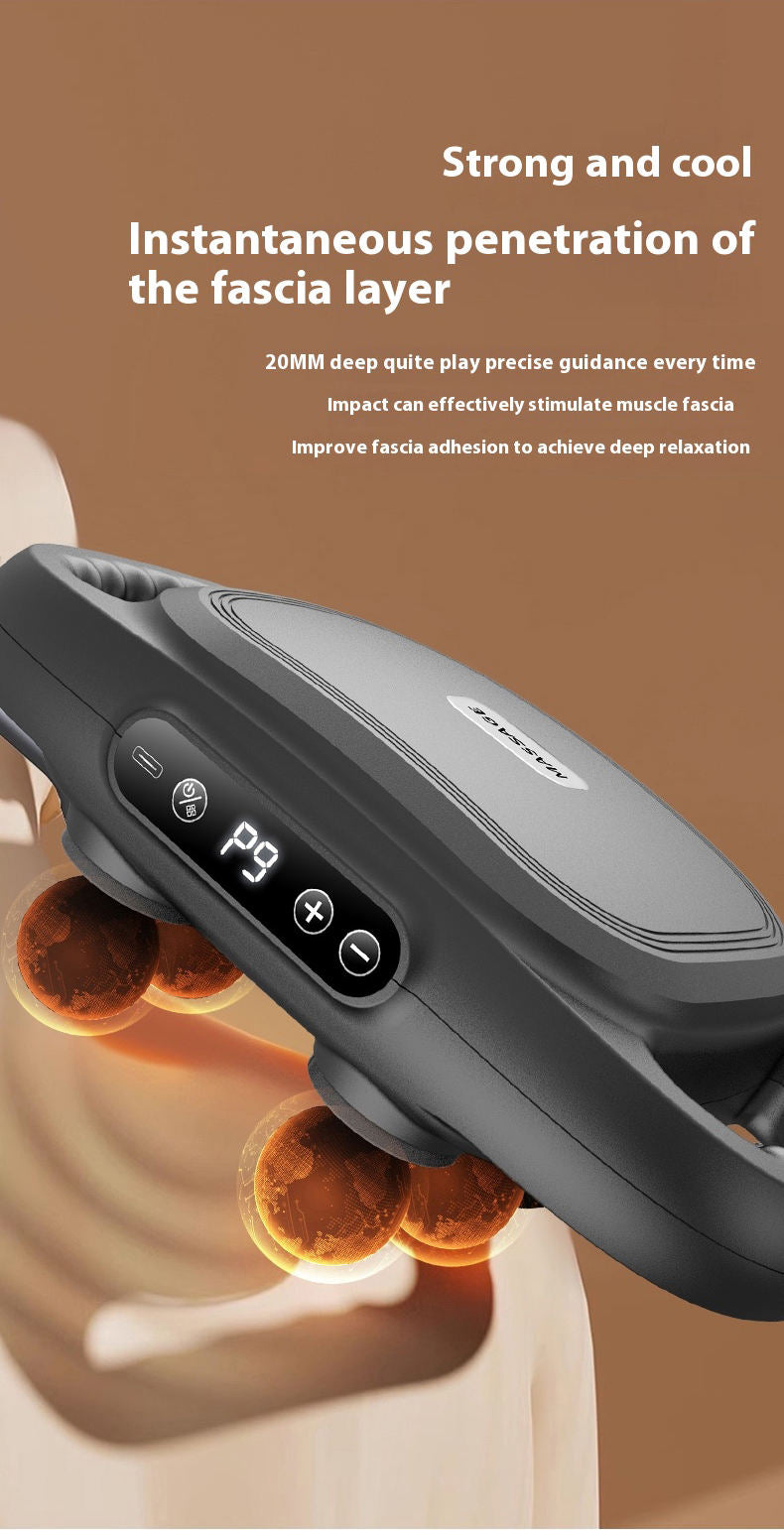 Vibrator Heated Fascial Gun Kneading Massage 6 Head Back Massage Gun For Muscles - V.I.P Digital Presence