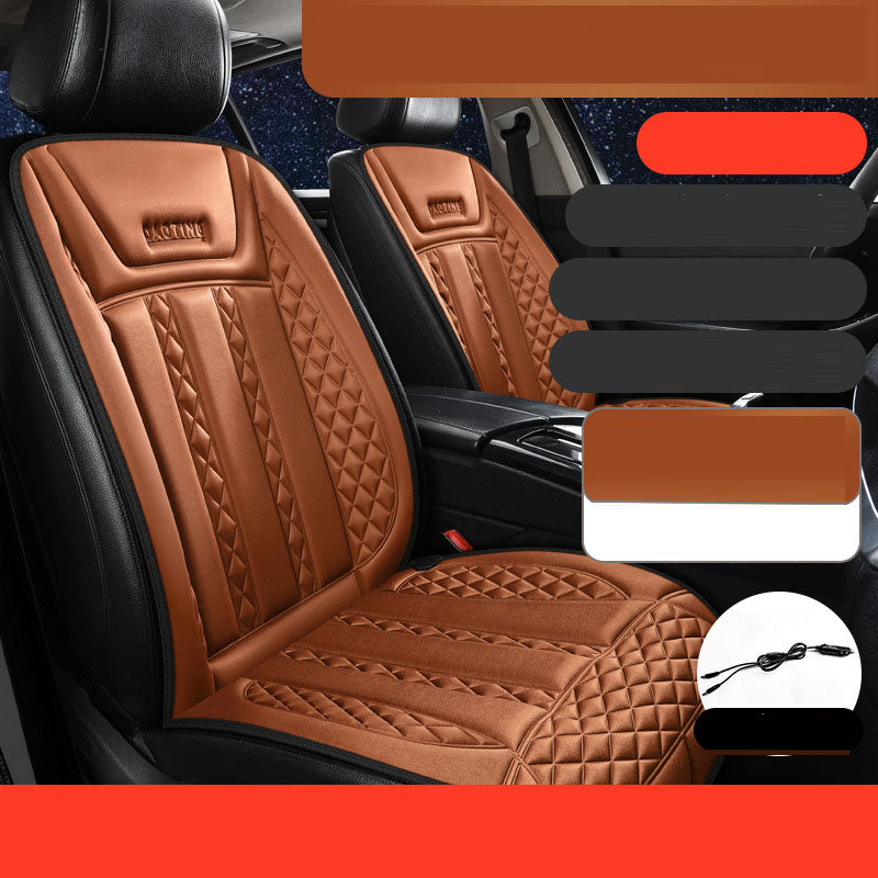 Car heated seat cushion winter single seat car electric heating modified plush seat cushion 12V24V warm - V.I.P Digital Presence
