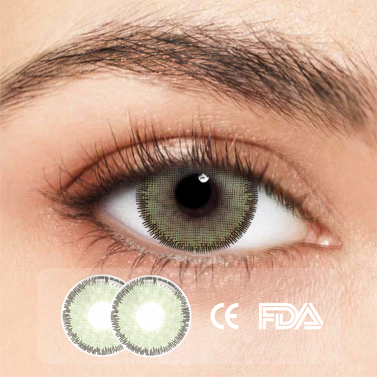 1 pair FDA Certificate Eyes Beautiful Pupil Colorful Girl Cosplay Contact Lenses EMILY GREEN - V.I.P Digital Presence