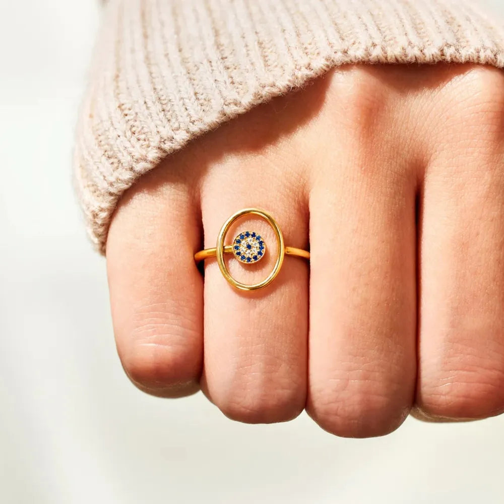 925 Sterling Silver Evil Eye Ring - V.I.P Digital Presence